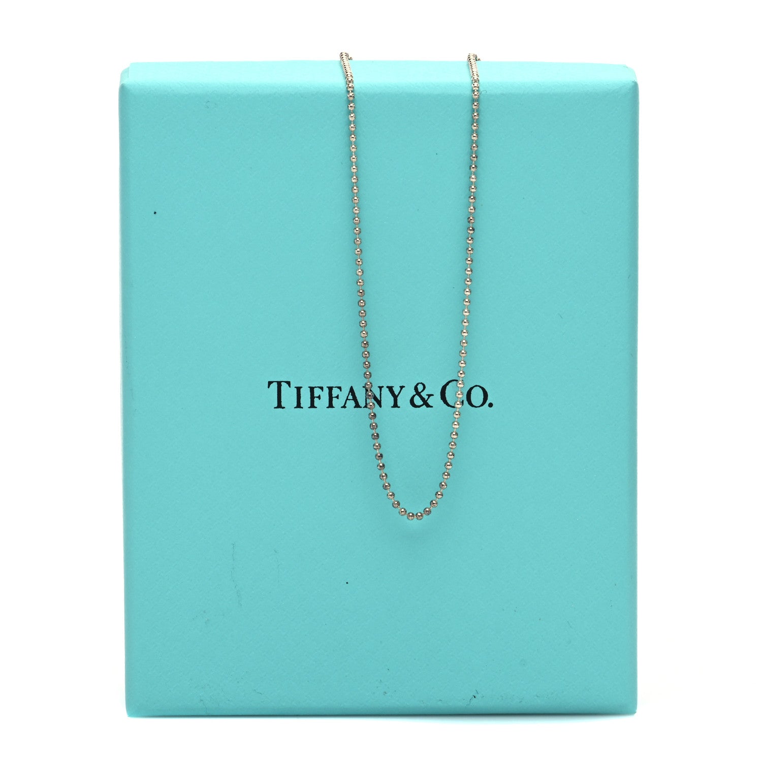 Tiffany Sterling Silver 1.2mm Bead Chain Necklace 16" 6 of 6