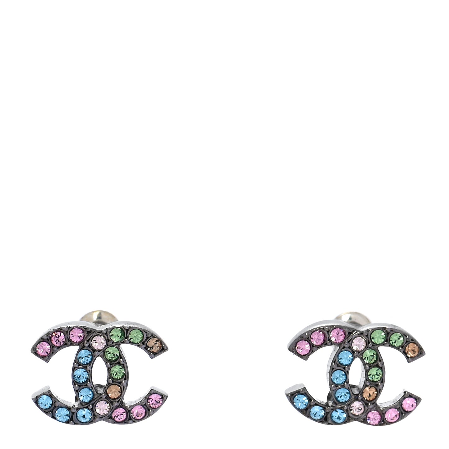 Ruthenium Crystal CC Earrings Multicolor