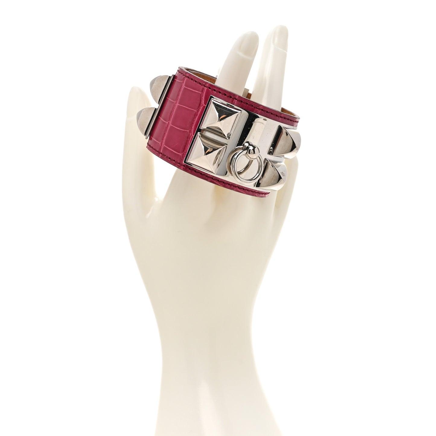 Shiny Alligator Collier De Chien CDC Bracelet S Fuchsia