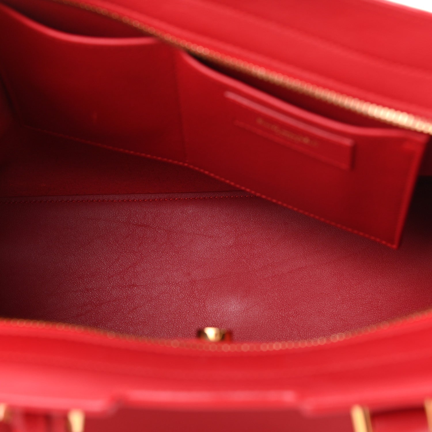 Saint Laurent Calfskin Small Monogram Cabas Lipstick Red 5 of 10