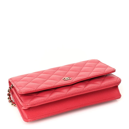 Chanel Caviar Quilted Wallet on Chain WOC  Pink 4 of 10