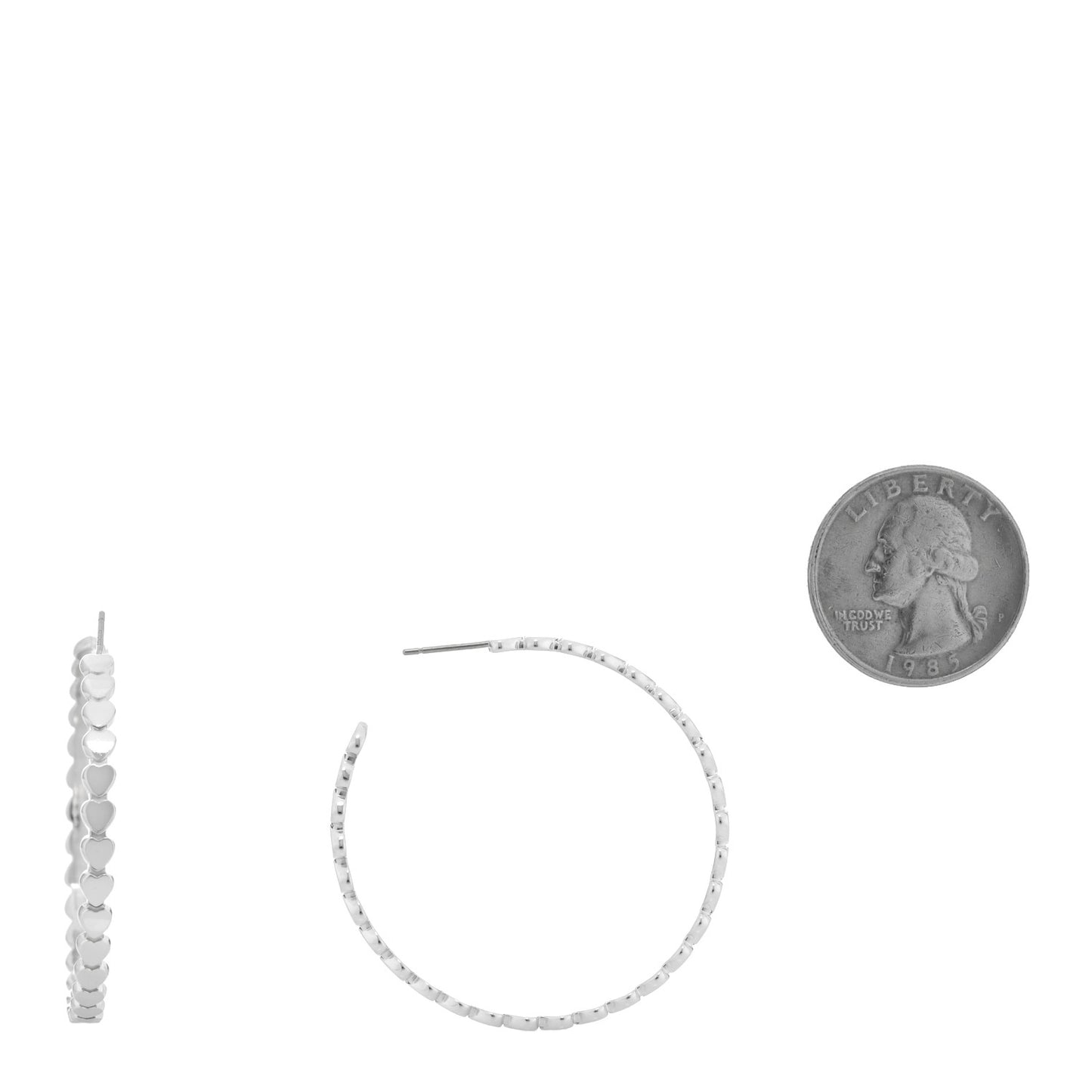 Sterling Silver Heart Hoop Earrings