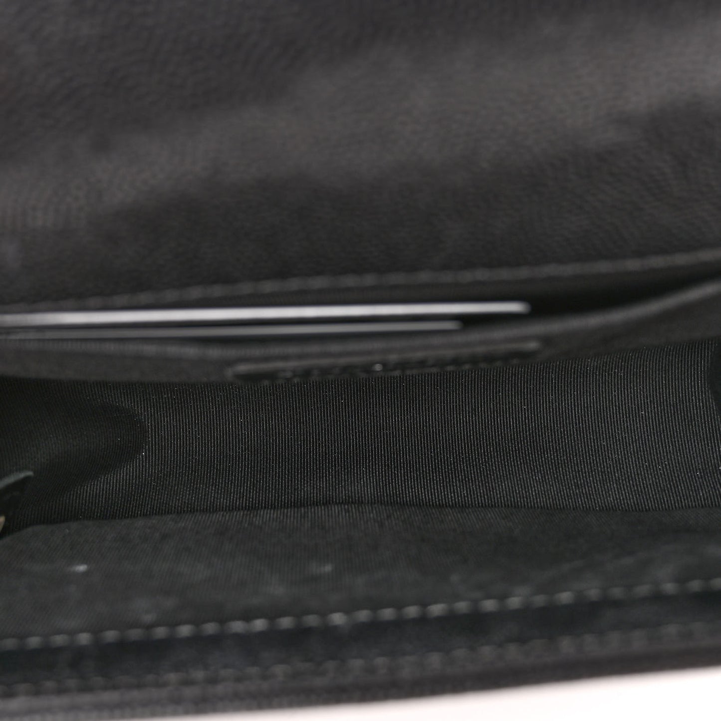 Caviar Chevron Quilted Small Boy Flap Black