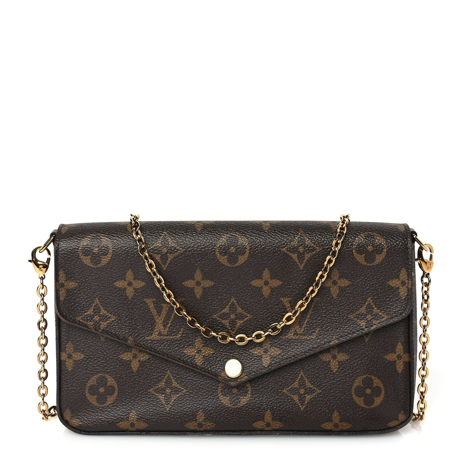 Louis Vuitton Monogram Pochette Felicie Chain Wallet Fuchsia 1 of 10