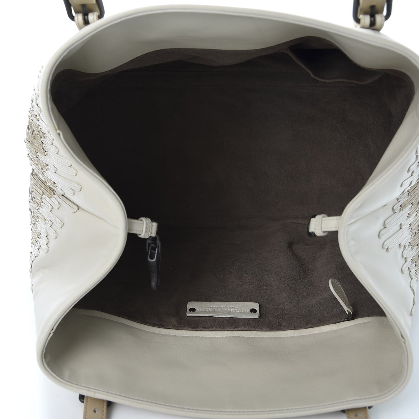 Nappa Intrecciato Medium Flow Wave Tote Mink Mist