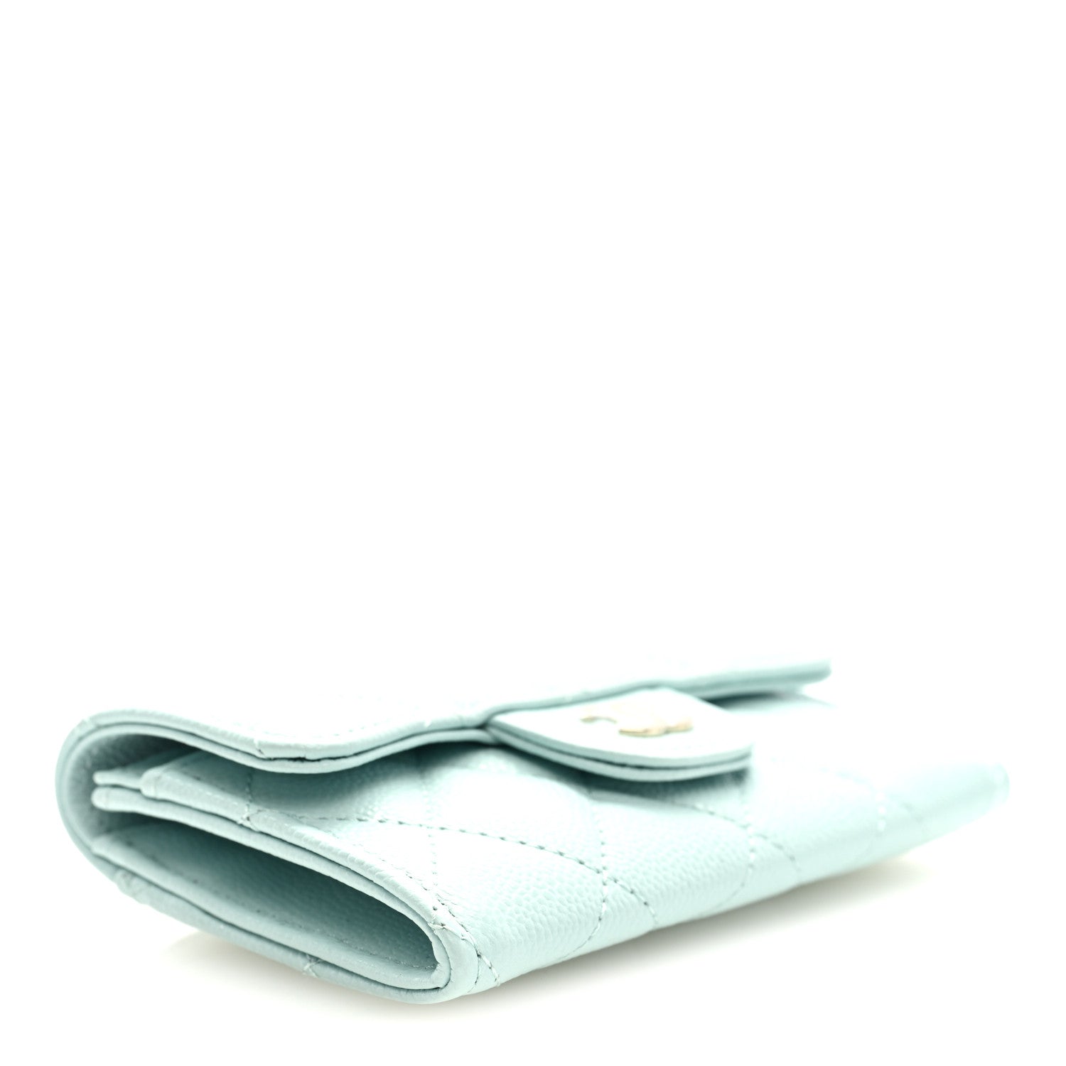 Chanel Caviar Quilted Flap Card Holder Wallet Light Blue 4 of 8