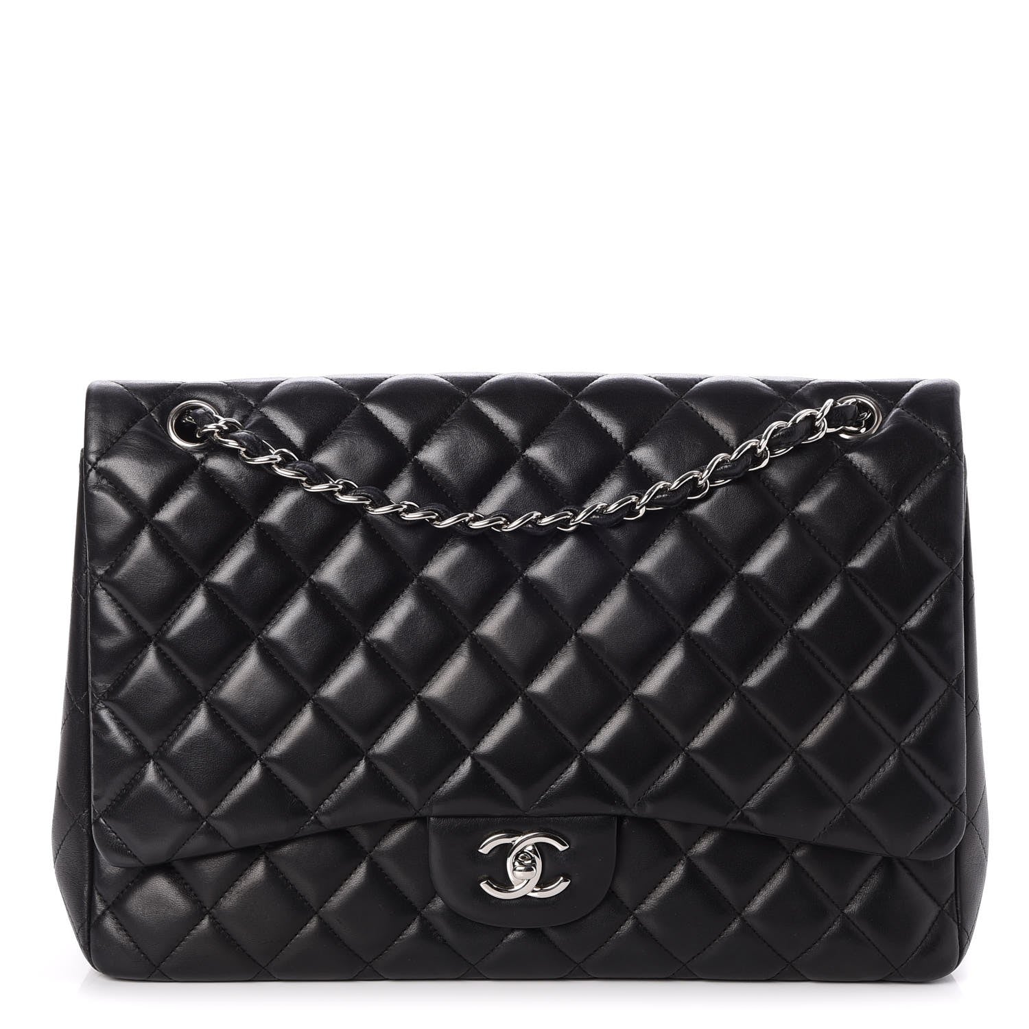 Chanel Lambskin Quilted Maxi Single Flap Black 1 of 8