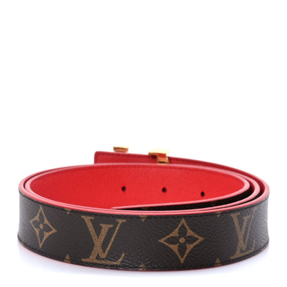 Louis Vuitton Calfskin Monogram 30mm LV Initiales Reversible Belt 85 34 Brown 2 of 5
