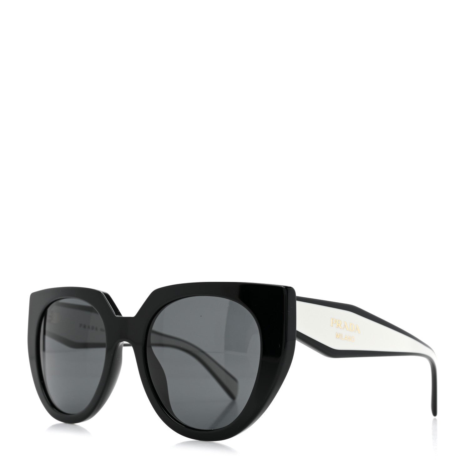Prada Acetate Sunglasses SPR 14W Black White 1 of 7