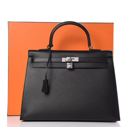 Hermes Epsom Kelly Sellier 35 Black 37 of 37