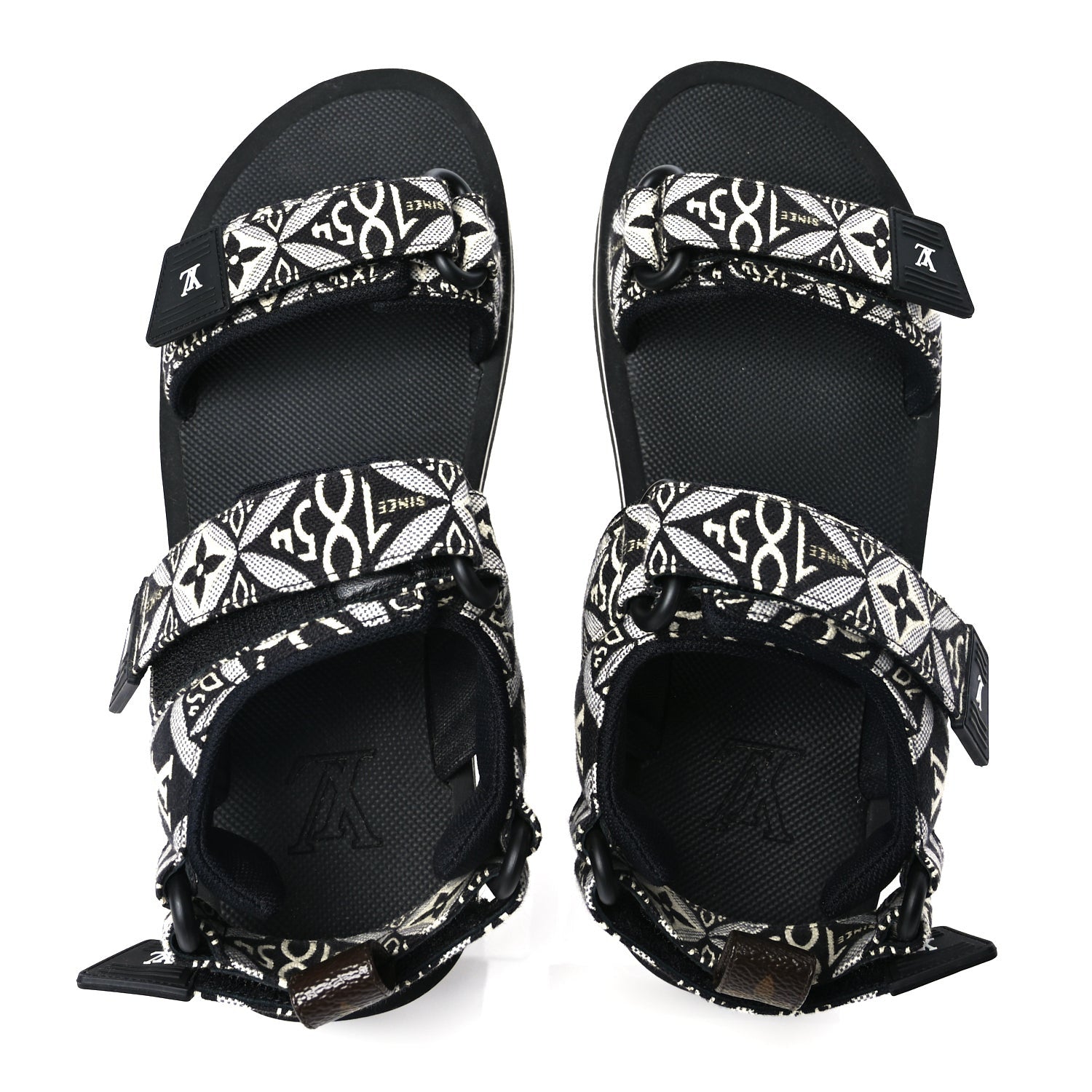 Louis Vuitton Jacquard Since 1854 Flat Arcade Sandals 40 Grey 2 of 7