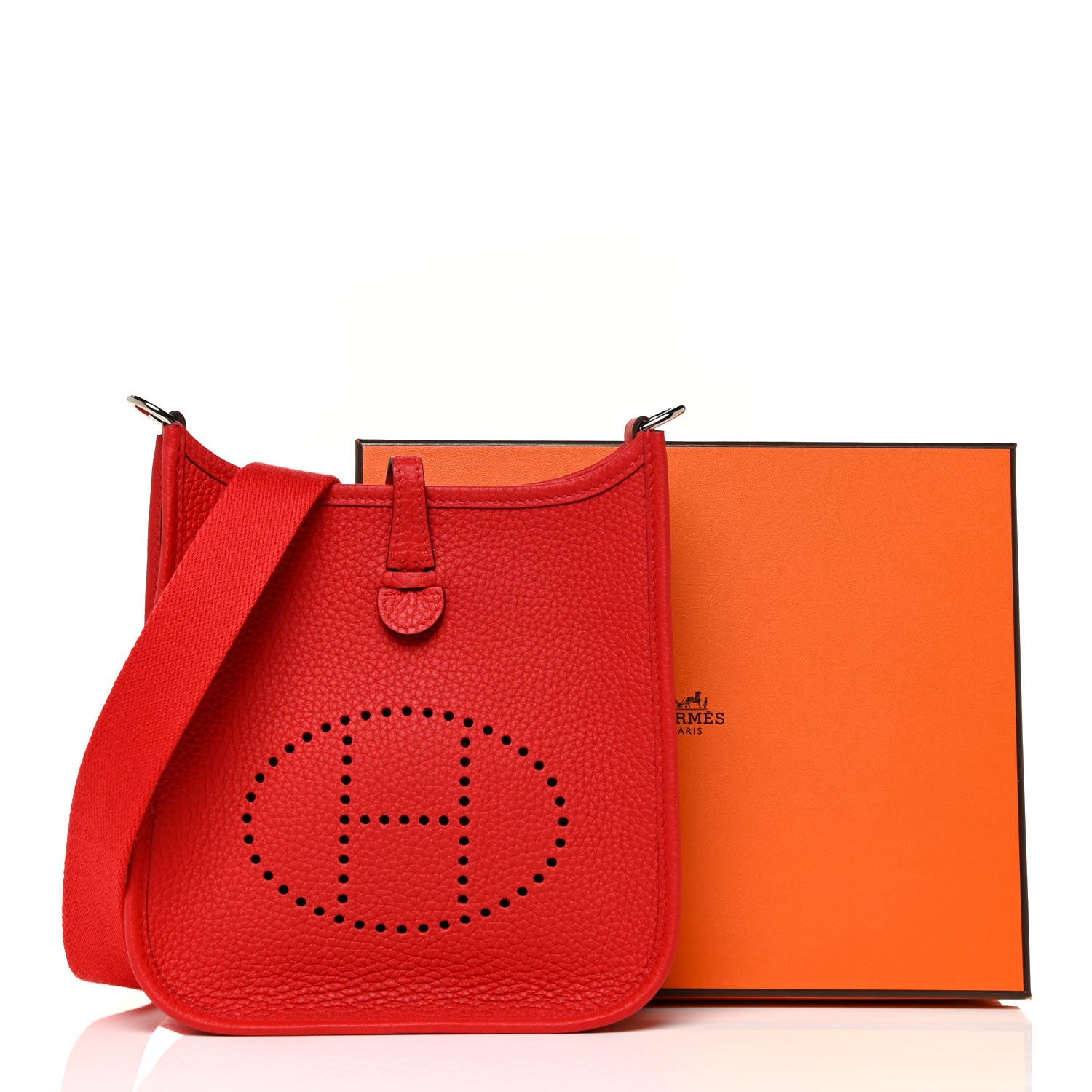 Hermes Taurillon Clemence Evelyne TPM Rouge De Coeur 11 of 11