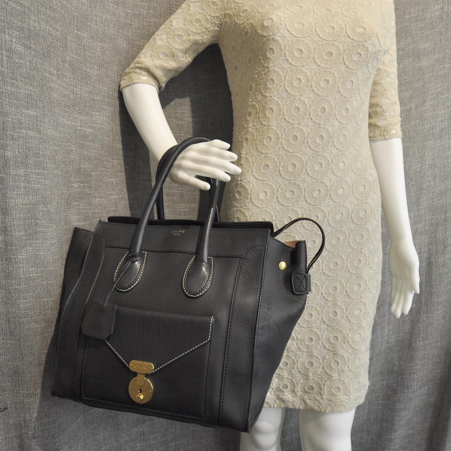 Calfskin Mini Envelope Luggage Anthracite