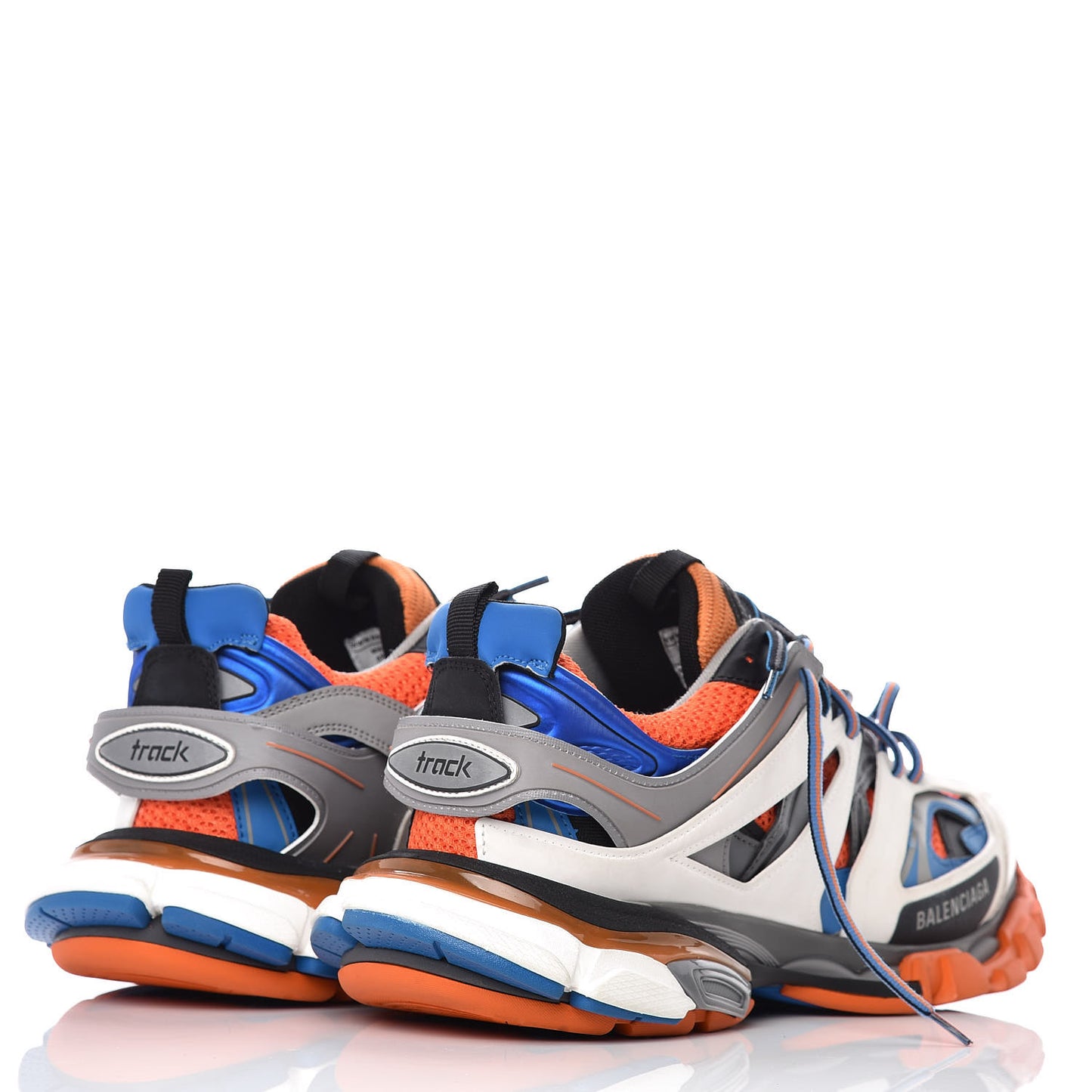 Mesh Nylon Mens Track Sneakers 43 Gris Orange White