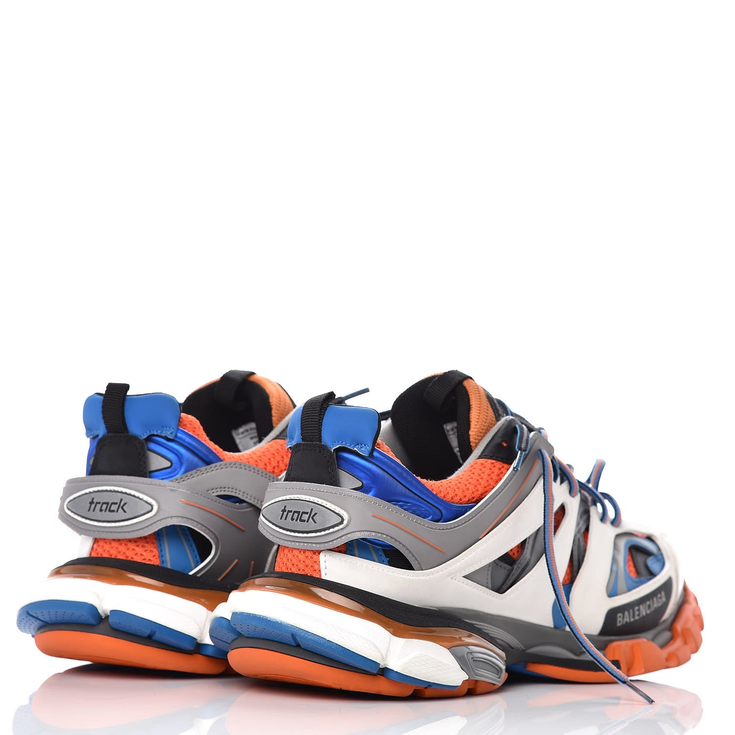 Balenciaga Mesh Nylon Mens Track Sneakers 43 Gris Orange White 4 of 9
