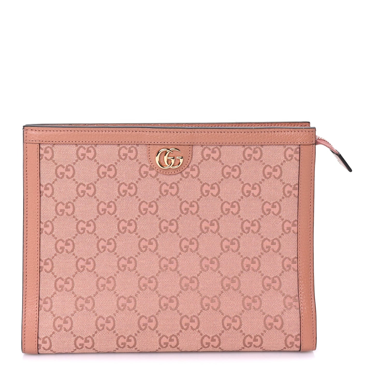 Monogram Textured Dollar Calfskin Ophidia Pouch Cloche  Rose Pink