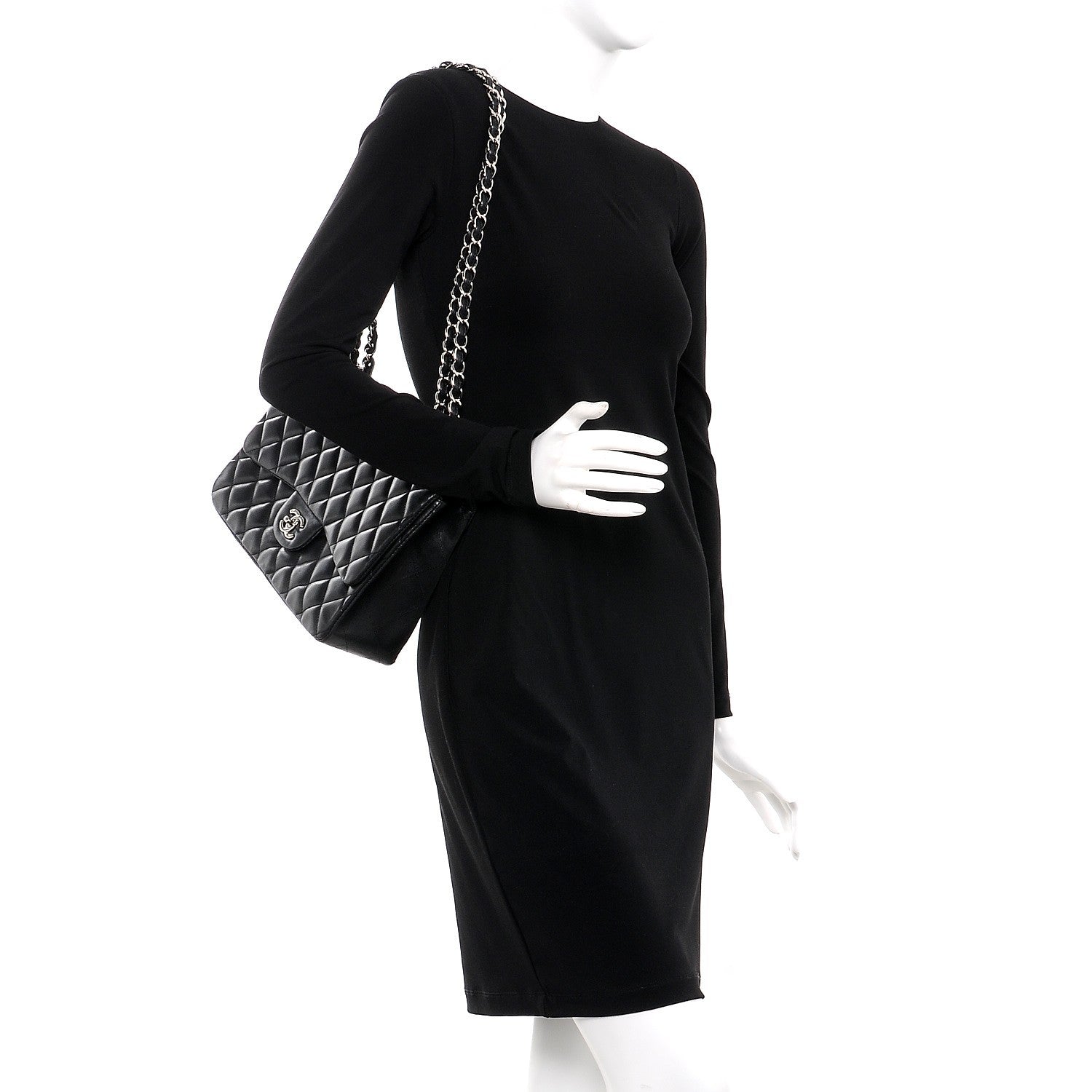 Chanel Lambskin Quilted Jumbo Single Flap Black 3 of 8