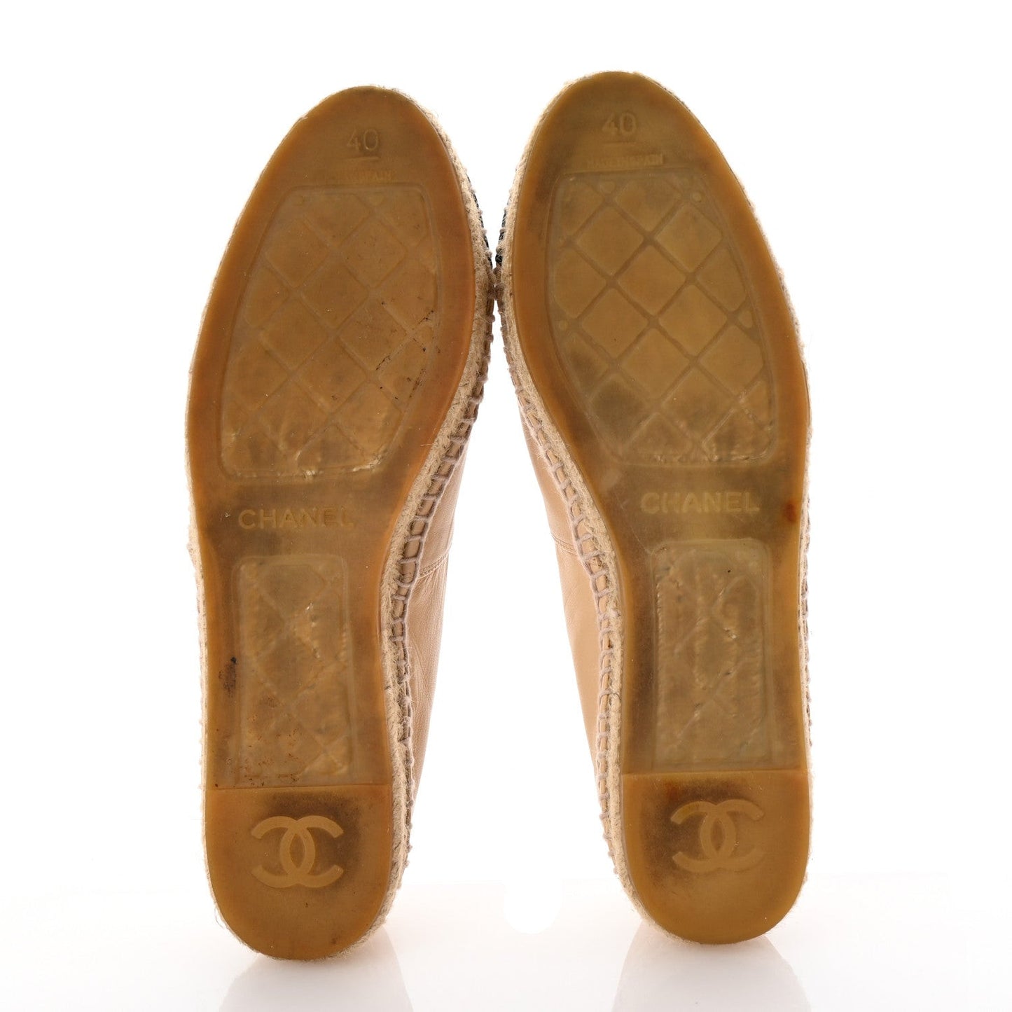 Lambskin CC Espadrilles 40 Beige Black