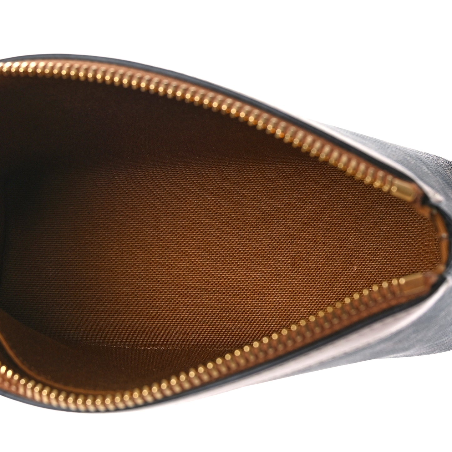 Triomphe Canvas Calfskin Cosmetic Pouch Tan