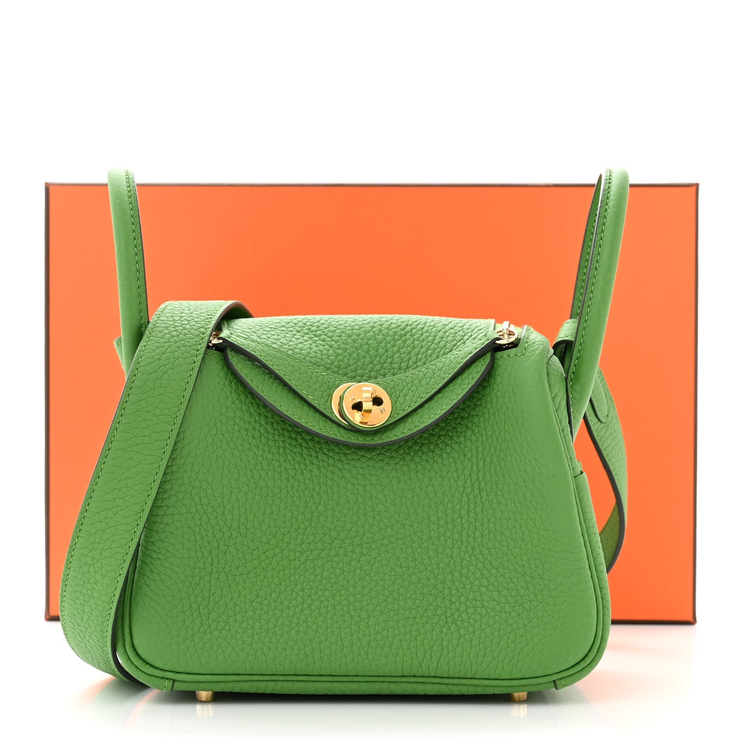 Taurillon Clemence Mini Lindy 20 Vert Yucca