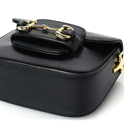 Gucci Azalea Calfskin Horsebit 1955 Super Mini Crossbody Bag  Black 8 of 8