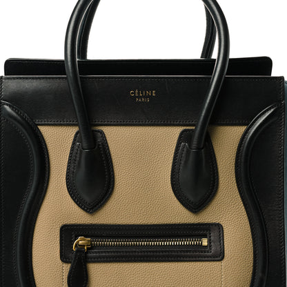 Celine Drummed Calfskin Micro Tri-Color Luggage Antarctic 7 of 9
