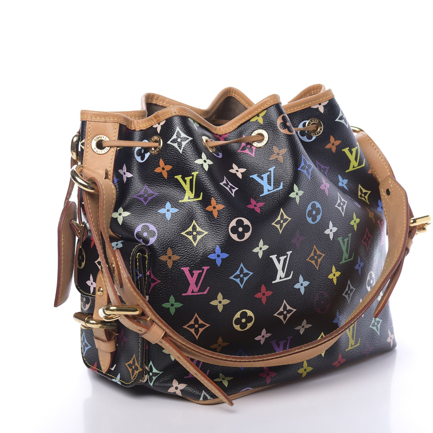 Louis Vuitton Monogram Multicolor Petit Noe Black 3 of 15