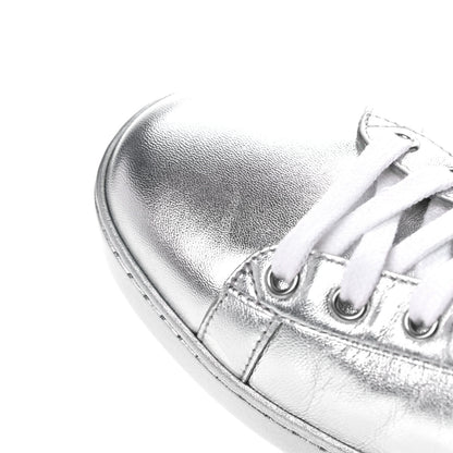 Gucci Metallic Nappa Interlocking G Perforated Womens Ace Sneakers 40.5 Silver 11 of 12