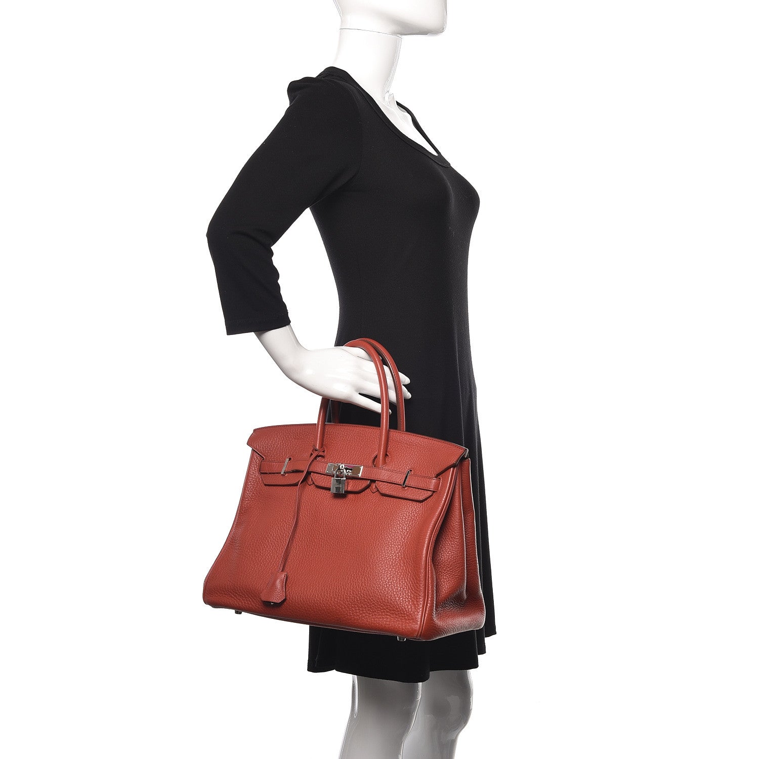 Hermes Taurillon Clemence Birkin 35 Rouge Venetian 2 of 46