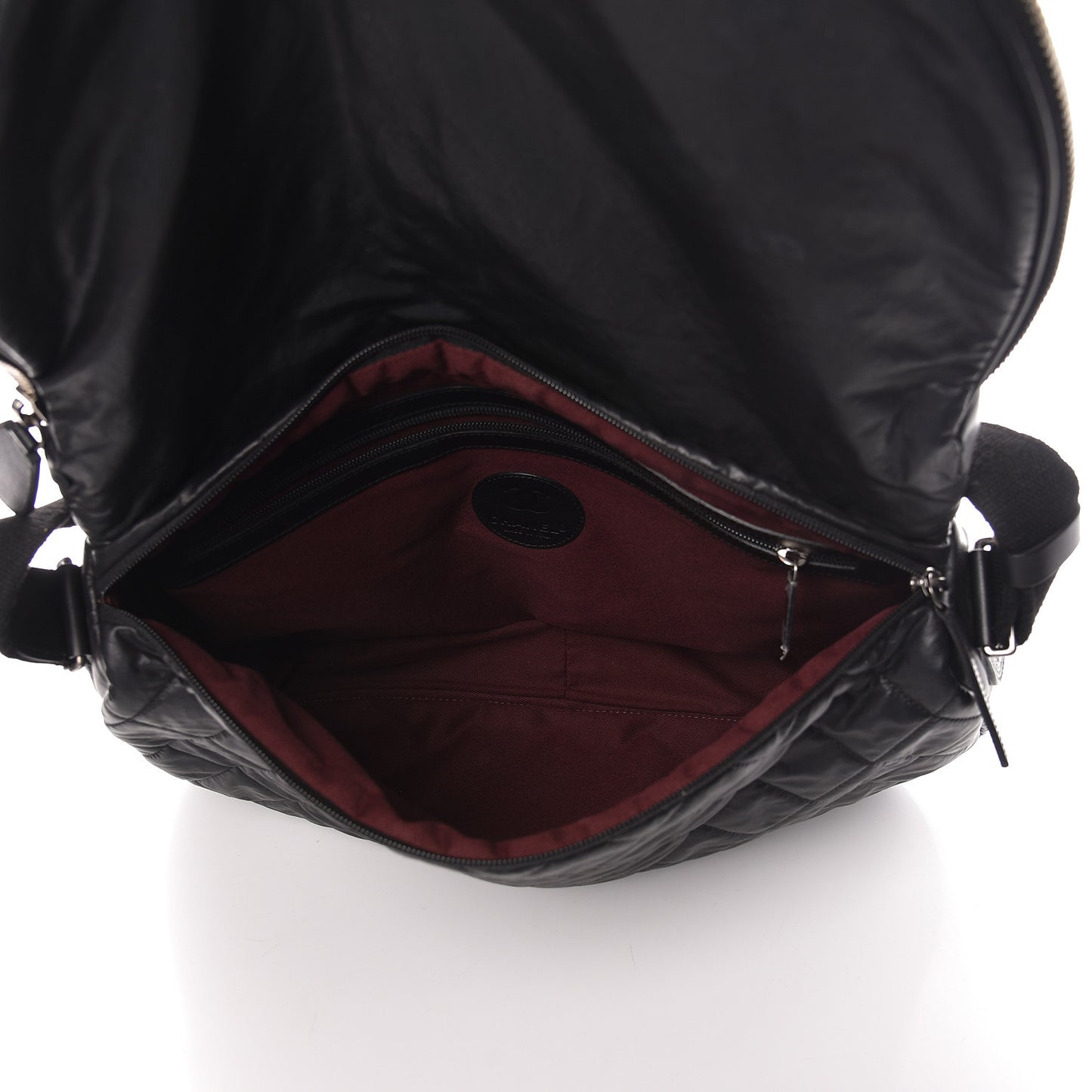 Nylon Quilted Coco Cocoon Messenger Black