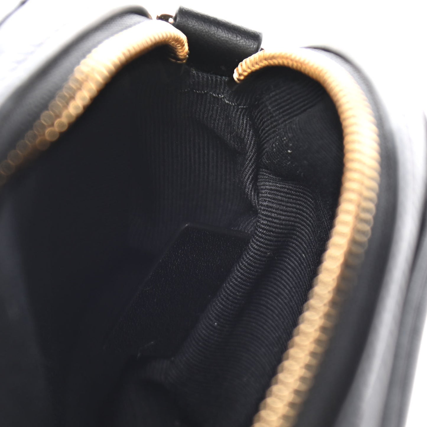 Calfskin Quilted Small C Charm Bag Black