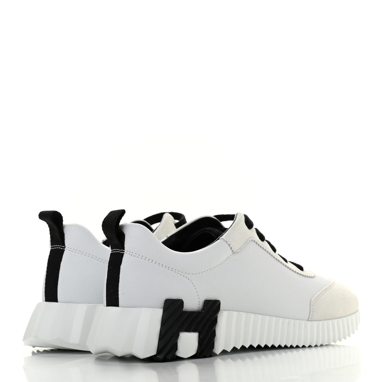 Goatskin Suede Goatskin Bouncing Sneakers 37 White Black