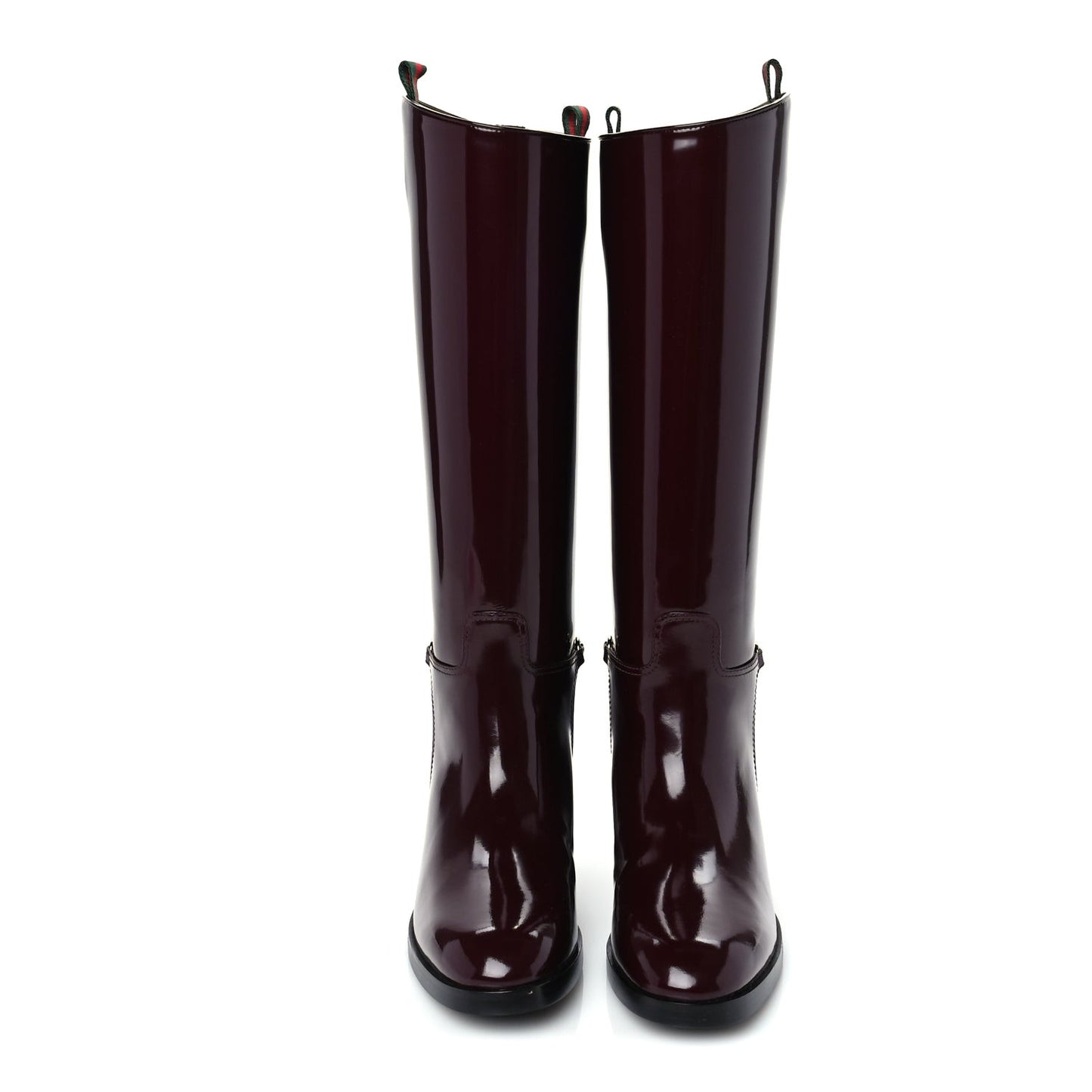 Brushed Calfskin Michelangelo Slim Horsebit Riding Boots 38  Lacquered Cherry