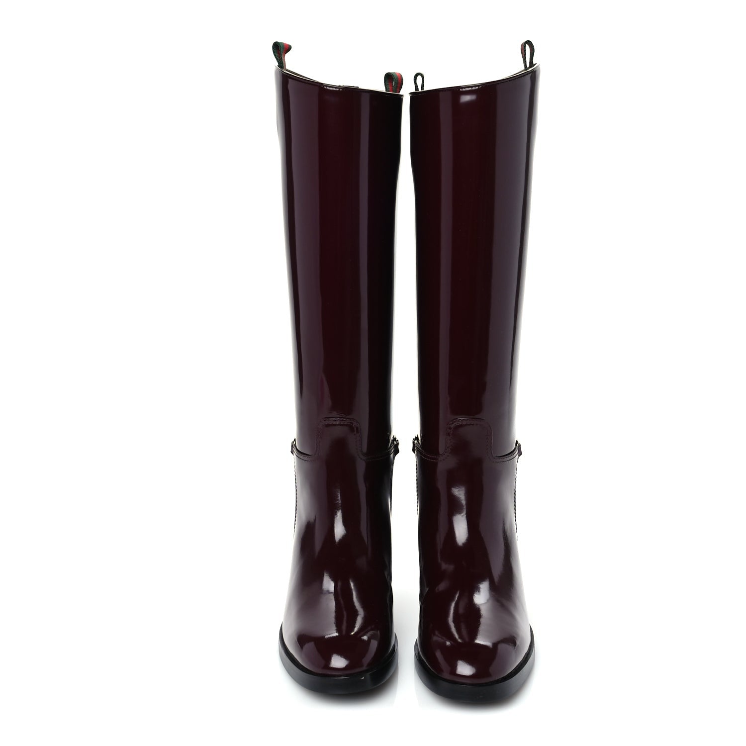 Gucci Brushed Calfskin Michelangelo Slim Horsebit Riding Boots 38  Lacquered Cherry 3 of 7