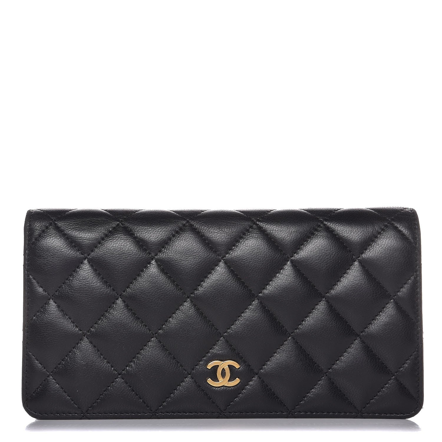 Chanel Lambskin Quilted Yen Wallet Black 1 of 10