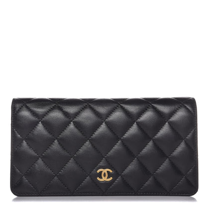 Chanel Lambskin Quilted Yen Wallet Black 1 of 10