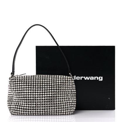 Alexander Wang Mesh Crystal Rhinestone Mini Heiress Pouch Black Silver 11 of 11