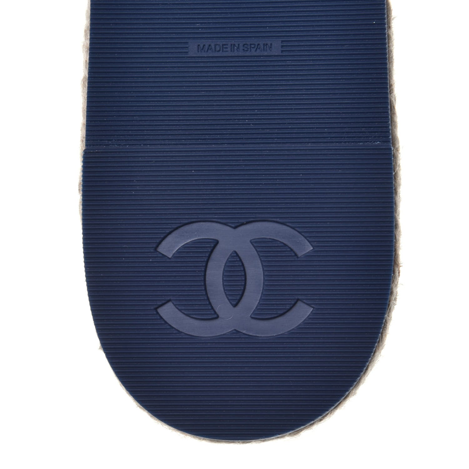 Chanel Lambskin Cap Toe CC Espadrille Sandals 38 Navy 6 of 8