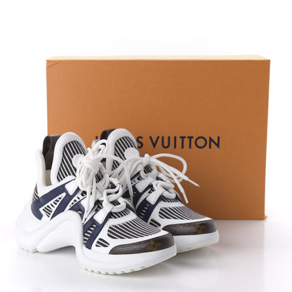 Louis Vuitton Patent Monogram Stripe LV Archlight Sneakers 36 White Blue 9 of 9