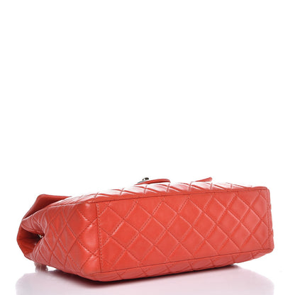Chanel Lambskin Quilted XL Maxi Single Flap Red 4 of 13