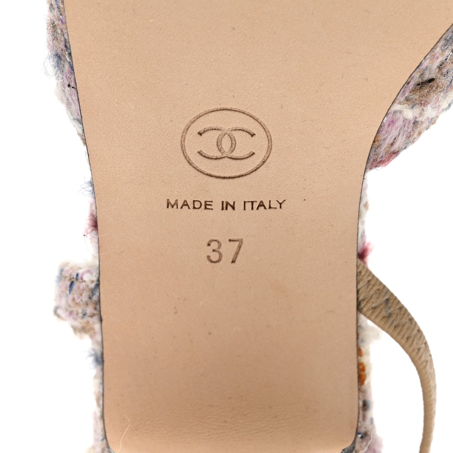 Tweed Cap Toe CC Slingback Pumps 37 Pink White