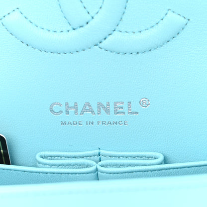 Chanel Lambskin Quilted Medium Double Flap Neon Blue 5 of 11