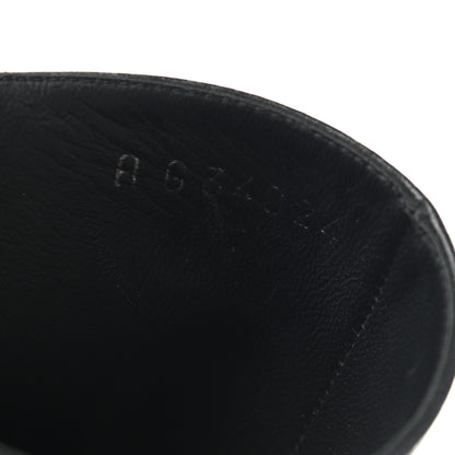 Chanel Glazed Deerskin Grosgrain Quilted Cap Toe Chain Boots 38 Grey Black 8 of 8