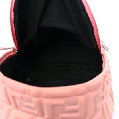 Fendi Econyl Nylon Lycra Vitello Seta FF Embossed Kids Backpack Pink 5 of 13