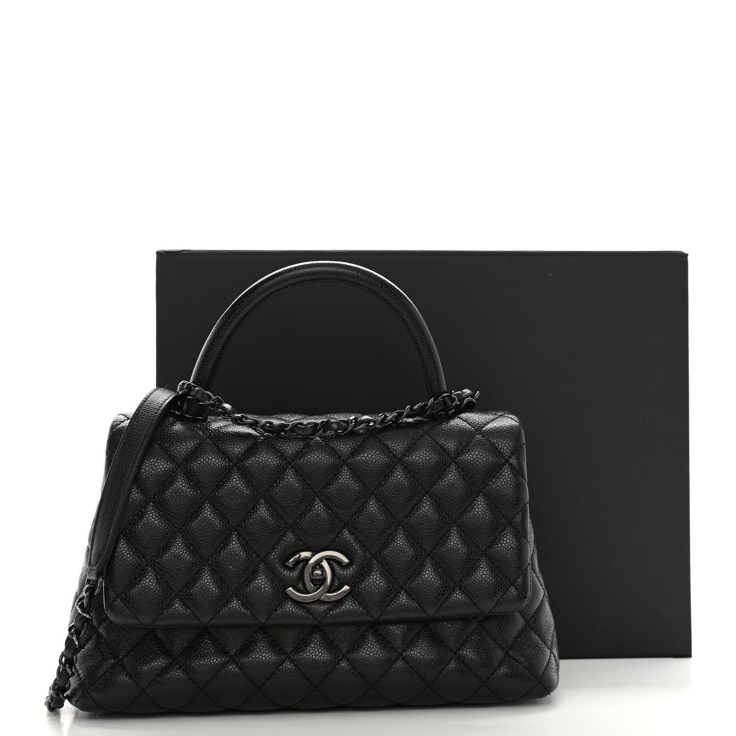 Chanel Caviar Quilted Small Coco Handle Flap So Black 12 of 12