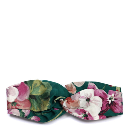 Gucci Silk Blooms Print Duchesse Headband Grass 1 of 6