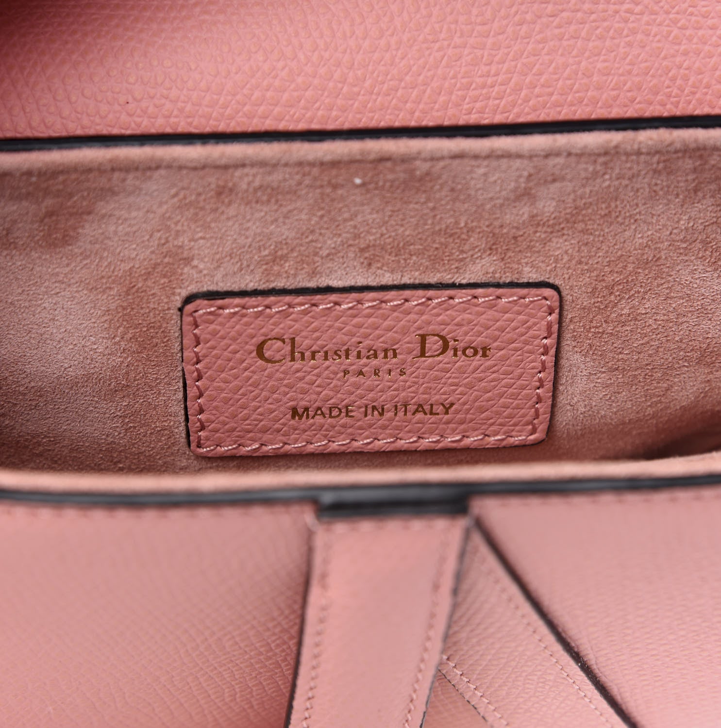 Christian Dior Grained Calfskin Mini Saddle Bag Pink 5 of 9