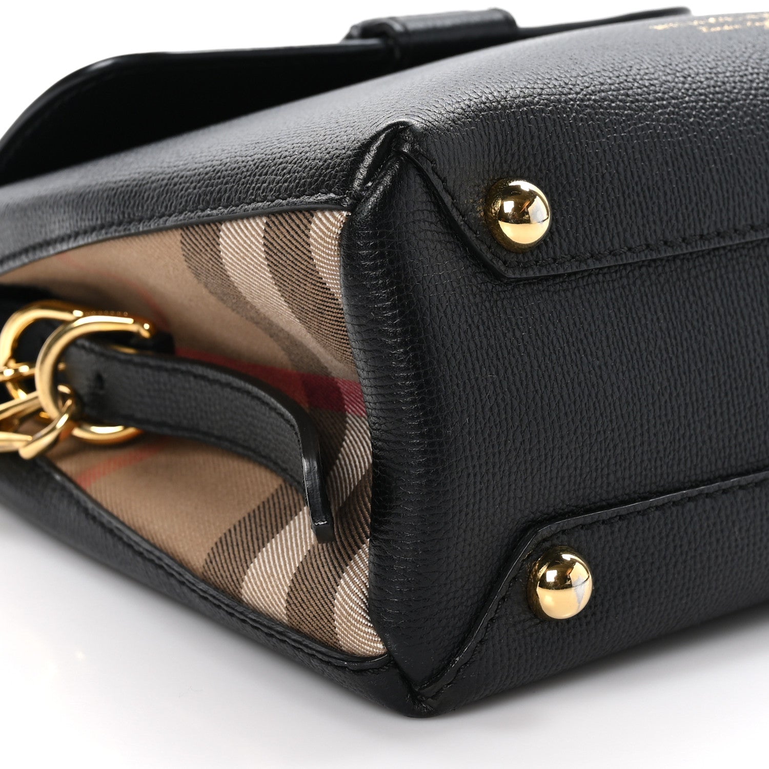 Burberry Derby Calfskin House Check Small Camberley Black 9 of 11