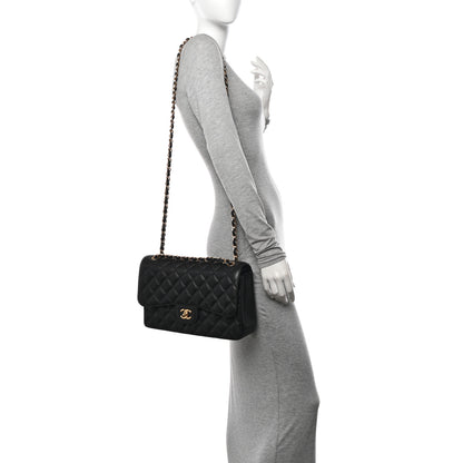 Chanel Caviar Quilted Jumbo Double Flap Black 2 of 11