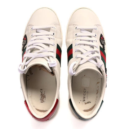 Gucci Calfskin Web Studded Womens Arrow Ace Sneakers 39 White 2 of 9